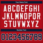 Custom Red Navy-White Mesh Authentic Throwback Football Jersey