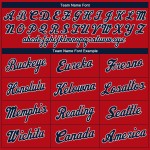 Custom Red Navy-White Mesh Authentic Throwback Football Jersey